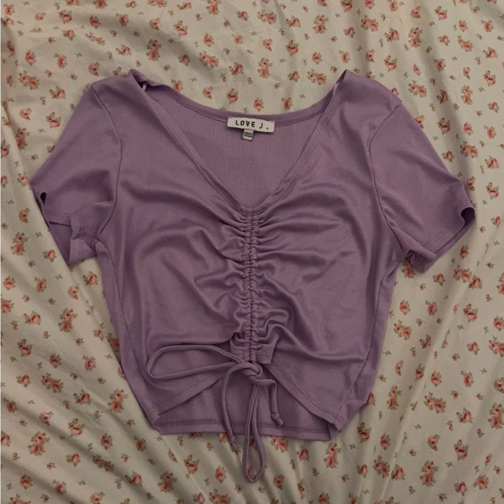 Love J Lavender Ruched Blouse